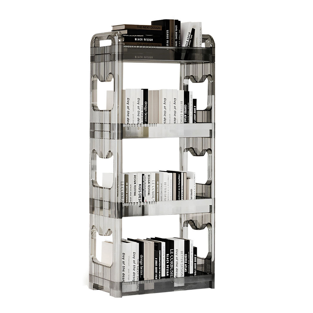 SOGA 38x24cm Clear 3 Tier Bookshelf & Cosmetic Storage Organizer Trolley Rack • LUZ-BookSheClear7