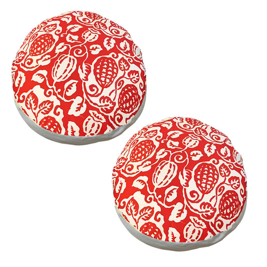 SOGA 2X 45cm Red Premium Polyester Cotton Cushion with EPP Particle Insert for Enhanced Comfort • LUZ-Pouffe633X2