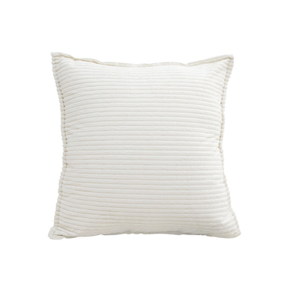 SOGA 50cm Beige Throw Pillow Warm Wabi-sabi Striped Corduroy Square For Home Decor • LUZ-FrenchCushion344