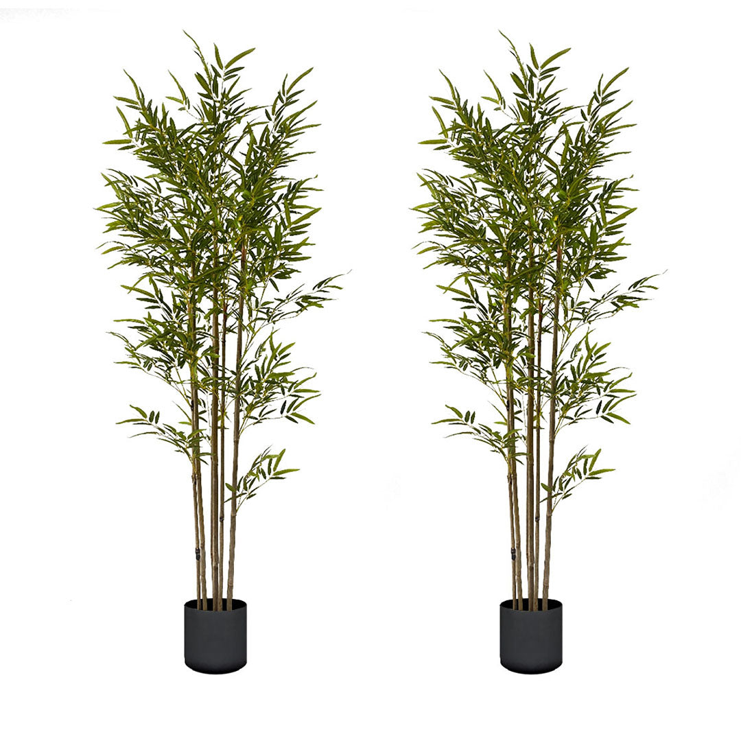 SOGA 180cm Lucky Bamboo Tree Bambusa Vulgaris Artificial Plant w/ 7 Branches Home Accent Decor • LUZ-APlantFHZ180X2