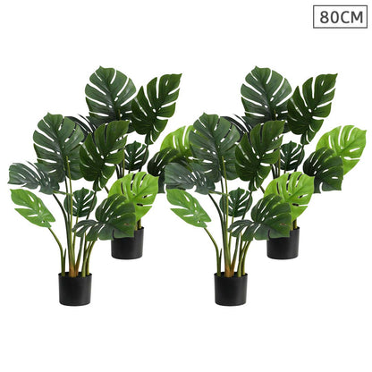 SOGA 4X 80cm Artificial Indoor Potted Turtle Back Fake Decoration Tree Flower Pot Plant • LUZ-APlantFHGP8007X4