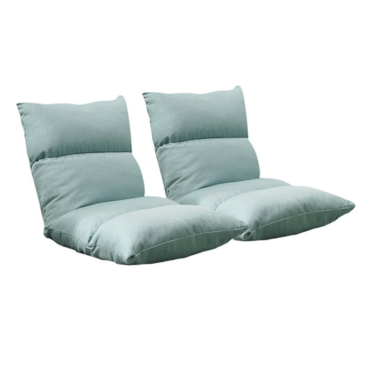 SOGA 2X Lounge Floor Recliner Adjustable Lazy Sofa Bed Folding Game Chair Mint Green • LUZ-LoungeFabricGreenX2