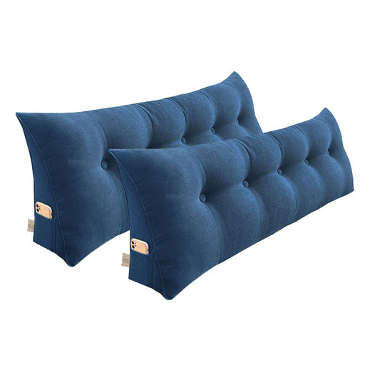 SOGA 2X 100cm Blue Triangular Wedge Bed Pillow Headboard Backrest Bedside Tatami Cushion Home Decor • LUZ-Pillow4111X2