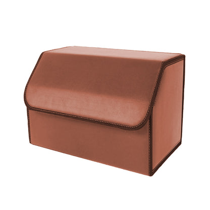 SOGA Leather Car Boot Collapsible Foldable Trunk Cargo Organizer Portable Storage Box Coffee Medium • LUZ-StorageCOFMed