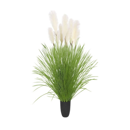 SOGA 137cm Potted Tall Silk Fake Pampas Grass, Artificial Plants Reed Greenery Flowers, Home Decor • LUZ-APlantFH60211