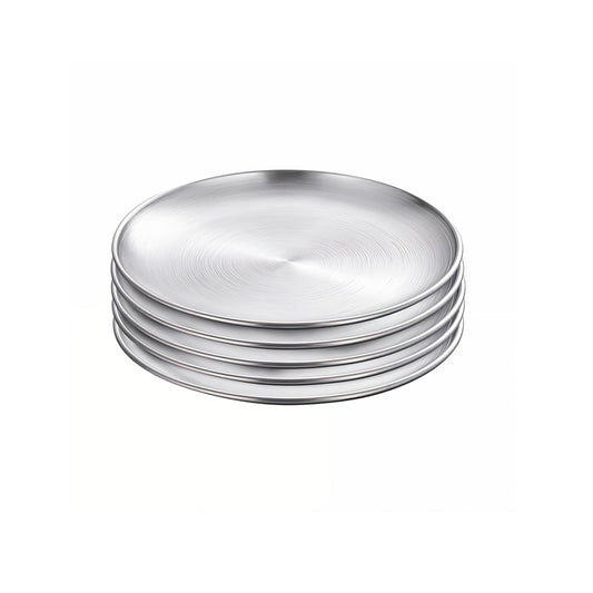 SOGA 17cm Premium Silver Grilling Plate  Durable Heat Resistant Perfect for BBQs and Outdoor Cooking Kitchen Essential • LUZ-VICPlate52