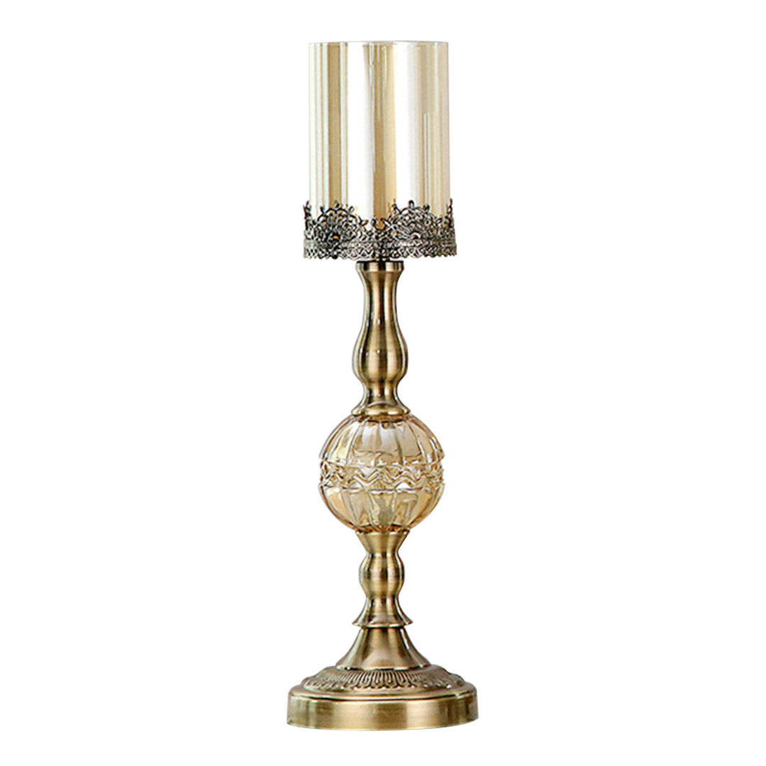 SOGA 47cm Glass Candle Holder Candle Stand Glass/Metal • LUZ-CandleStickALarge