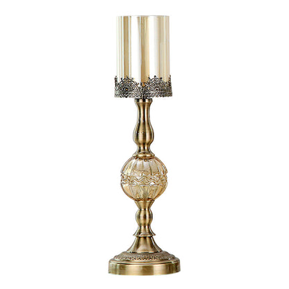 SOGA 47cm Glass Candle Holder Candle Stand Glass/Metal • LUZ-CandleStickALarge