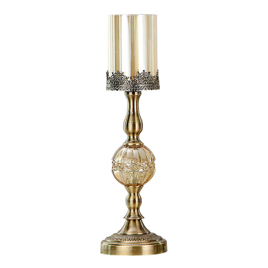 SOGA 47cm Glass Candle Holder Candle Stand Glass/Metal • LUZ-CandleStickALarge