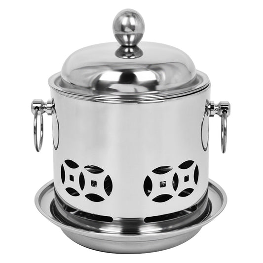 SOGA Stainless Steel Mini Asian Buffet Hot Pot Single Person Shabu Alcohol Stove Burner with Lid • LUZ-ChafingDishHotPot5