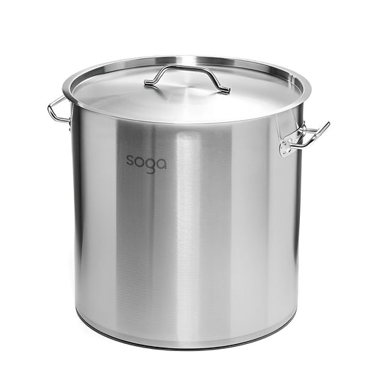 SOGA Stock Pot 12L Top Grade Thick Stainless Steel Stockpot 18/10 • LUZ-SOGAStockPot25CM12L