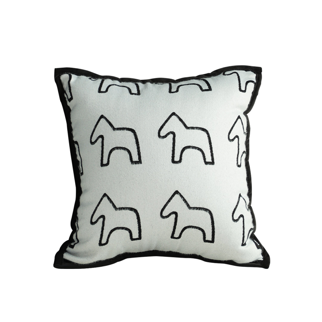 SOGA 45cm Throw Pillow White Teddy Fleece Square Pony Design Decorative Cushion for Living Room • LUZ-FrenchCushion291