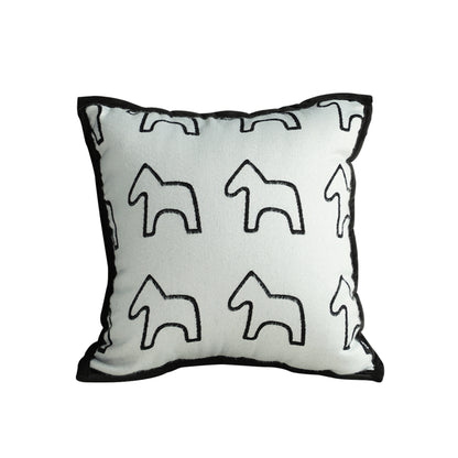 SOGA 45cm Throw Pillow White Teddy Fleece Square Pony Design Decorative Cushion for Living Room • LUZ-FrenchCushion291