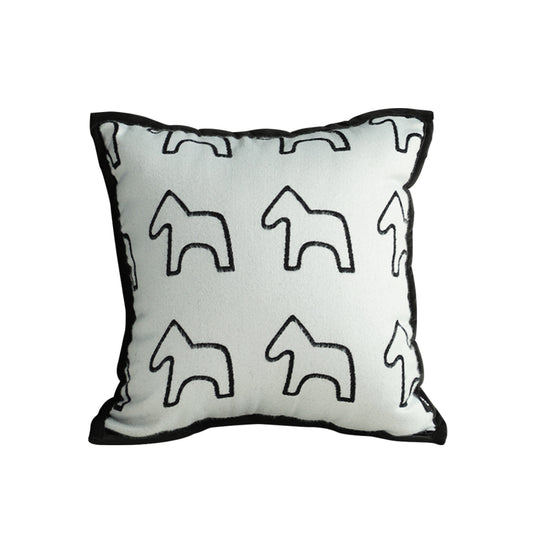 SOGA 45cm Throw Pillow White Teddy Fleece Square Pony Design Decorative Cushion for Living Room • LUZ-FrenchCushion291