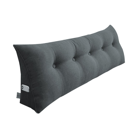 SOGA 150cm Dark Grey Triangular Wedge Bed Pillow Headboard Backrest Bedside Tatami Cushion Home Decor • LUZ-PillowFab150Grey