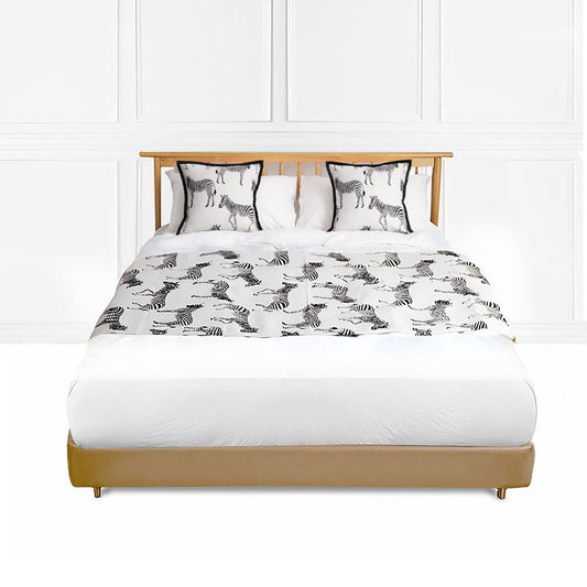 SOGA 1.8m Bed Light Luxury Zebra Vintage Bed Scarf Runner Bedding Tail Pad Flag For Home Hotel Set of 3 • LUZ-BedFlagS77