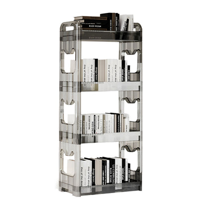 SOGA 38x24cm Clear 4 Tier Bookshelf & Cosmetic Storage Organizer Trolley Rack • LUZ-BookSheClear5