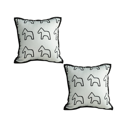 SOGA 2X 45cm Throw Pillow White Teddy Fleece Square Pony Design Decorative Cushion for Living Room • LUZ-FrenchCushion291X2