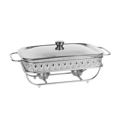 Soga 1.5L Lace Edge Dining Stove Silver Color Portable Dining Cooking Appliance for Kitchen Essential • LUZ-ChafingDish6V17