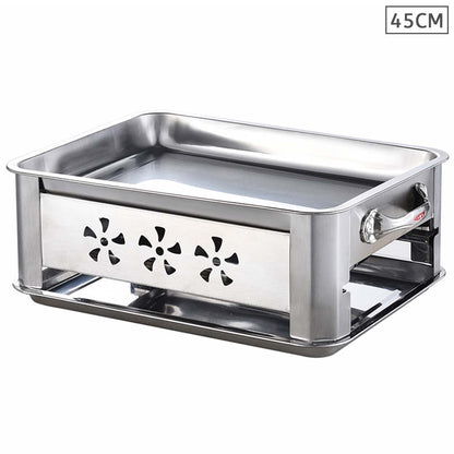 45cm Portable Stainless Steel Outdoor Chafing Dish BBQ Fish Stove Grill Plate • LUZ-ChafingDishFish45cm