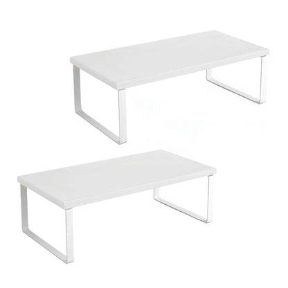 SOGA 2X 40cm White Computer Monitor Elevated Stand Desktop Support Station Rack • LUZ-Level002X2