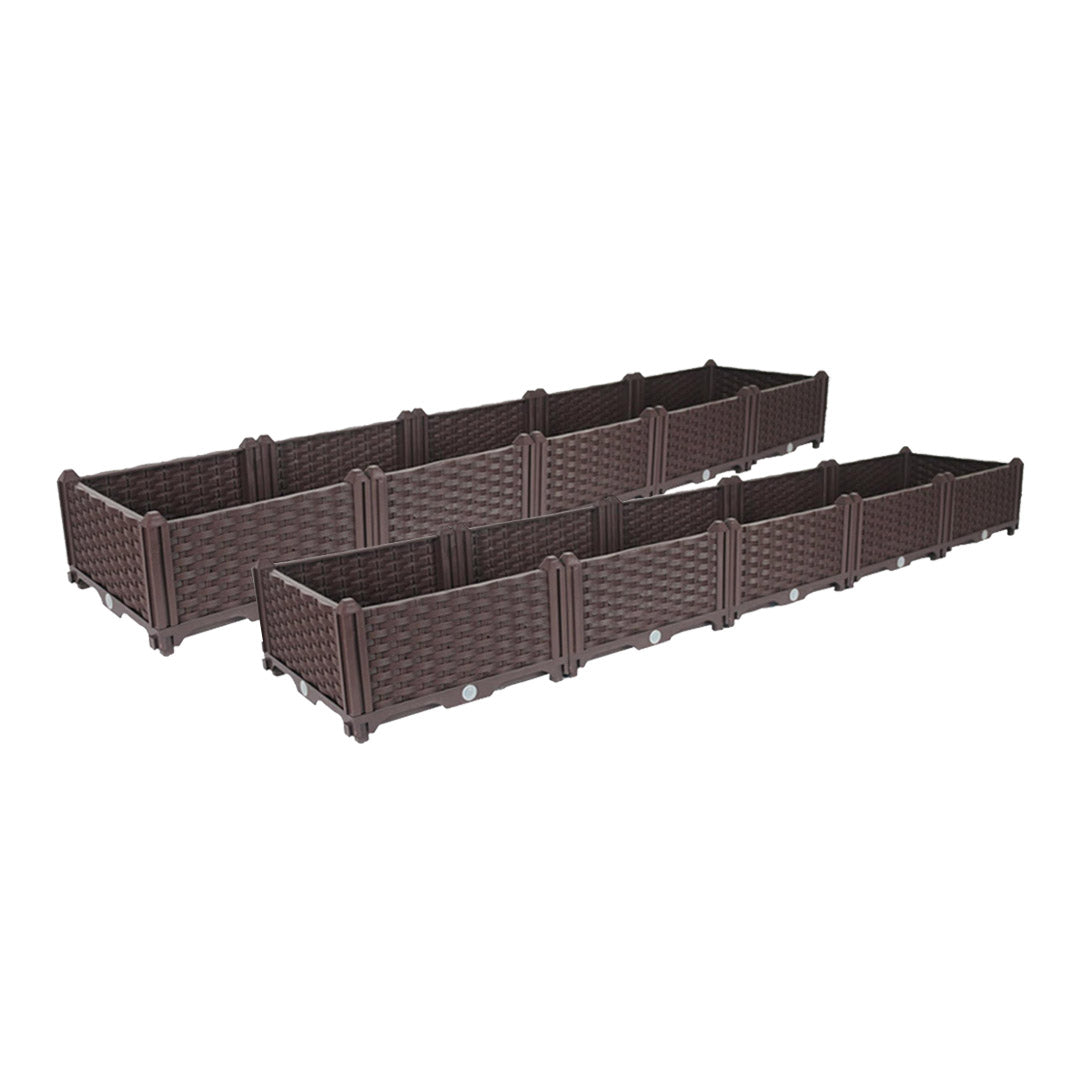 SOGA 2X 200cm Raised Planter Box Vegetable Herb Flower Outdoor Plastic Plants Garden Bed • LUZ-PlantBox5AX2
