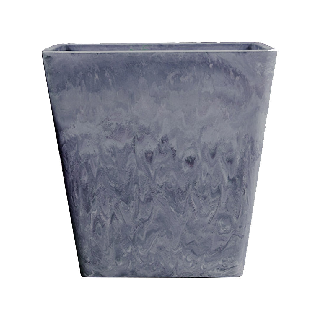 SOGA 27cm Weathered Grey Square Resin Plant Flower Pot in Cement Pattern Planter Cachepot for Indoor Home Office • LUZ-FPotH2765