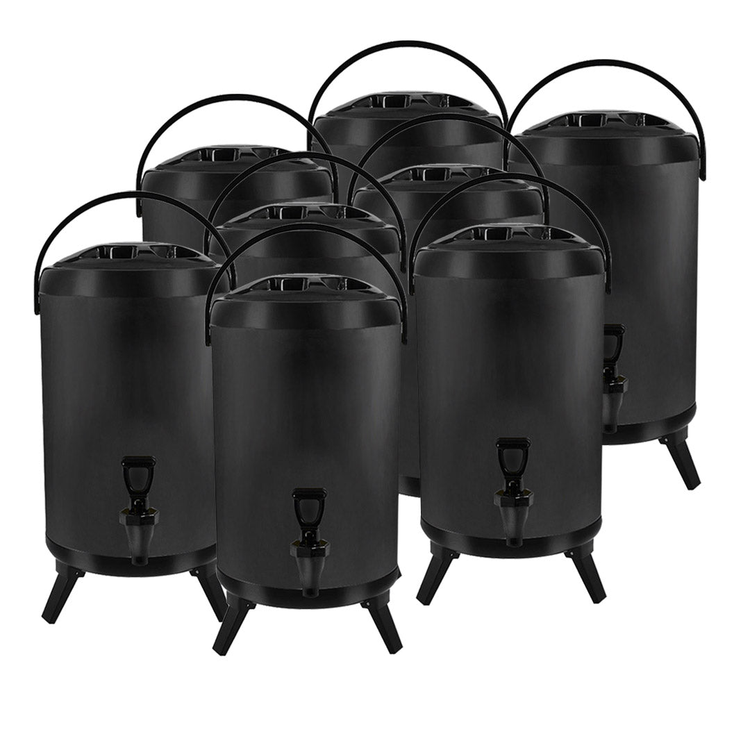 SOGA 8X 18L Stainless Steel Insulated Milk Tea Barrel Hot and Cold Beverage Dispenser Container with Faucet Black • LUZ-VICDispenser18LBLKX8
