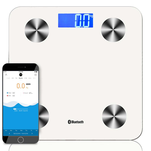 SOGA Wireless Bluetooth Digital Body Fat Scale Bathroom Health Analyser Weight White • LUZ-BodyFatScaleBluetoothWhite