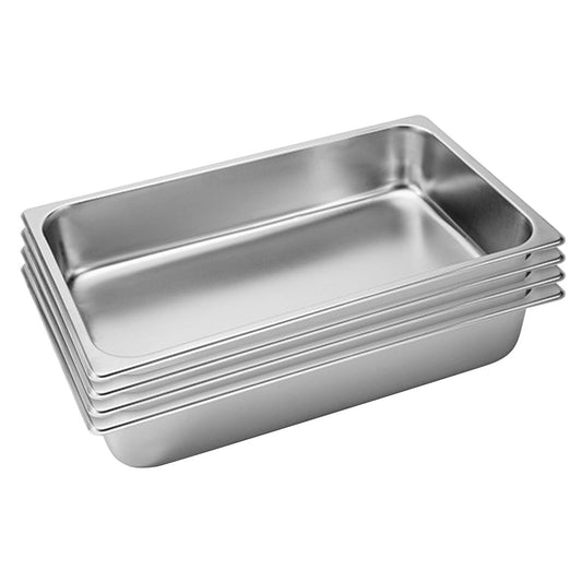 SOGA 4X Gastronorm GN Pan Full Size 1/1 GN Pan 10cm Deep Stainless Steel Tray • LUZ-GastronormPans5404X4