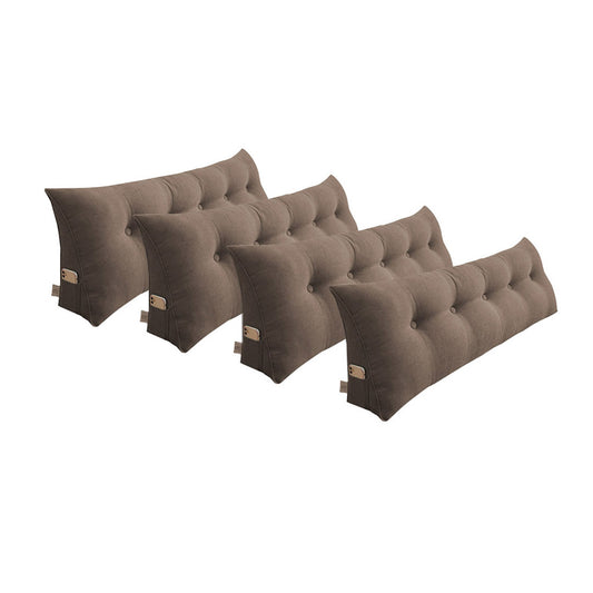 SOGA 4X 120cm Coffee Triangular Wedge Bed Pillow Headboard Backrest Bedside Tatami Cushion Home Decor • LUZ-PillowFab120CoffeeX4