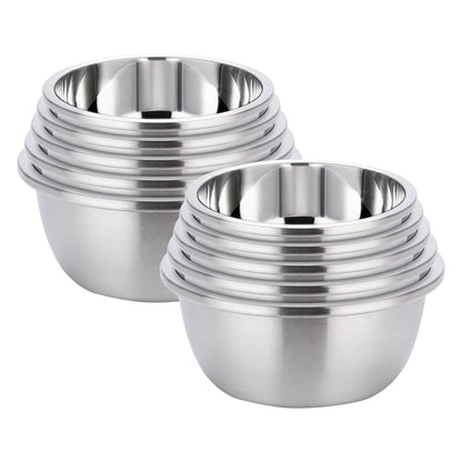 SOGA 2X 5Pcs Deepen Polished Stainless Steel Stackable Baking Washing Mixing Bowls Set Food Storage Basin • LUZ-Bowl887X2