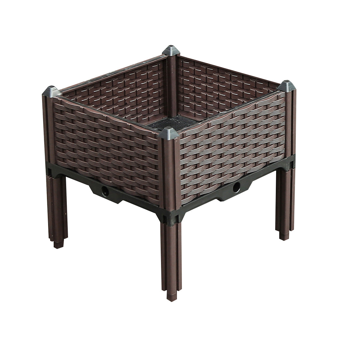 SOGA 40cm Raised Planter Box Vegetable Herb Flower Outdoor Plastic Plants Garden Bed with Legs • LUZ-PlantBox1E