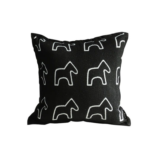 SOGA 45cm Throw Pillow Black Teddy Fleece Square Pony Design Decorative Cushion for Living Room LUZ-FrenchCushion292