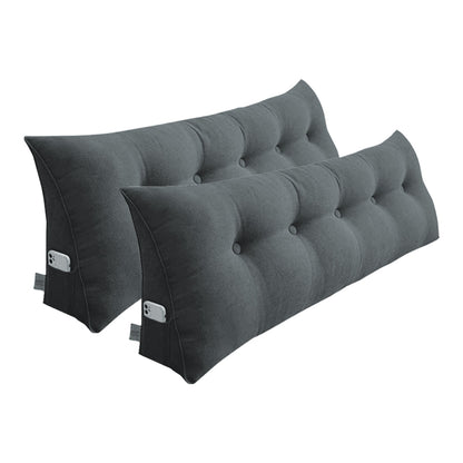 SOGA 2X 150cm Dark Grey Triangular Wedge Bed Pillow Headboard Backrest Bedside Tatami Cushion Home Decor • LUZ-PillowFab150GreyX2