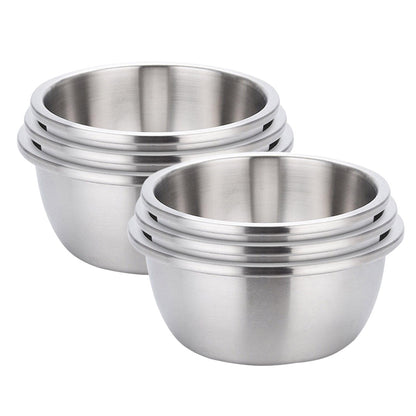 SOGA 2X 3Pcs Deepen Matte Stainless Steel Stackable Baking Washing Mixing Bowls Set Food Storage Basin • LUZ-Bowl888X2