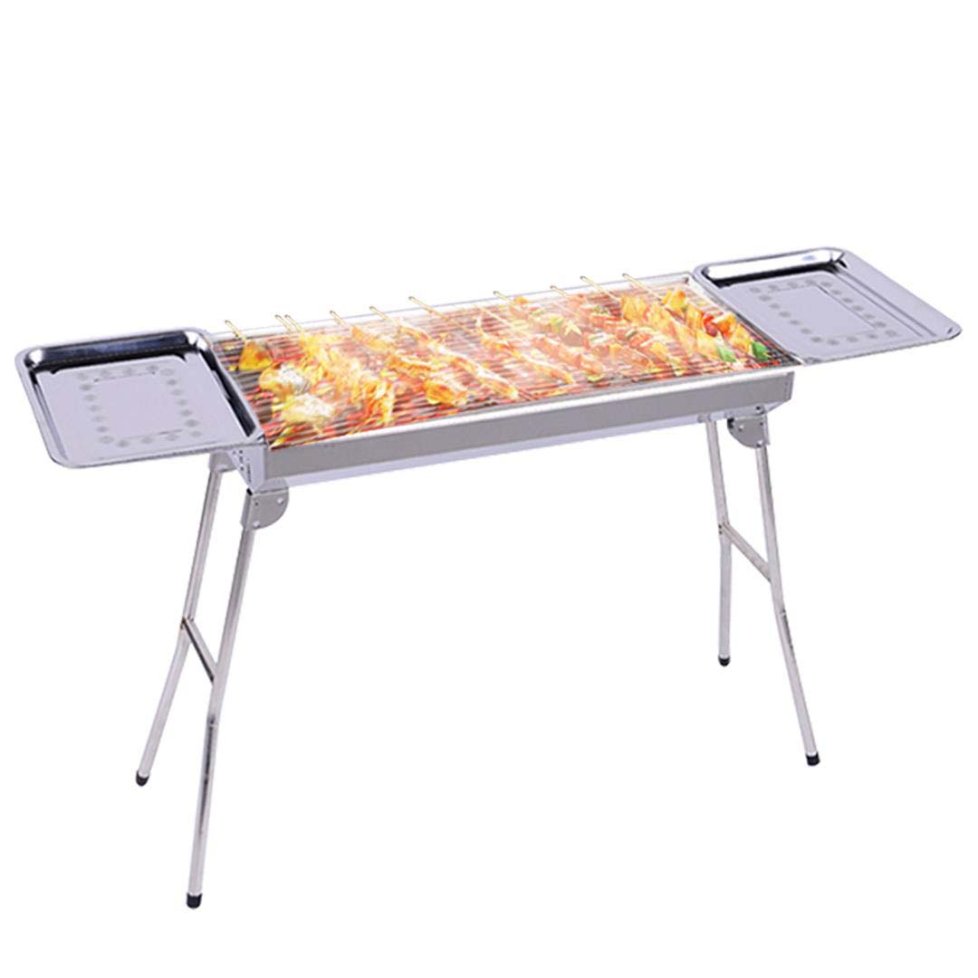 SOGA Skewers Grill with Side Tray Portable Stainless Steel Charcoal BBQ Outdoor 6-8 Persons • LUZ-SkewerCharcoalGrillwithPlate