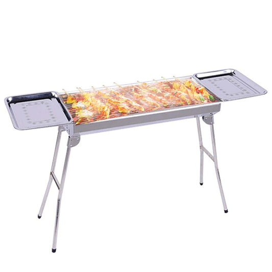 SOGA Skewers Grill with Side Tray Portable Stainless Steel Charcoal BBQ Outdoor 6-8 Persons • LUZ-SkewerCharcoalGrillwithPlate