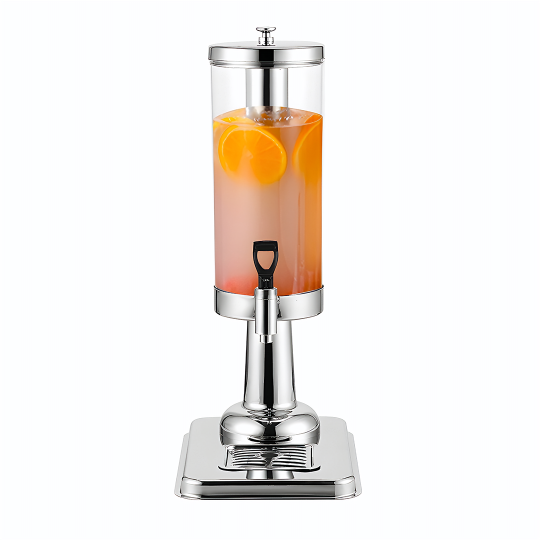 SOGA Single 3L Silver Stainless Steel Beverage Dispenser Ice Cylinder Clear Juicer Hot Cold Water Jug • LUZ-VICDispenser5712