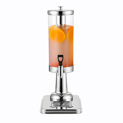 SOGA Single 3L Silver Stainless Steel Beverage Dispenser Ice Cylinder Clear Juicer Hot Cold Water Jug • LUZ-VICDispenser5712