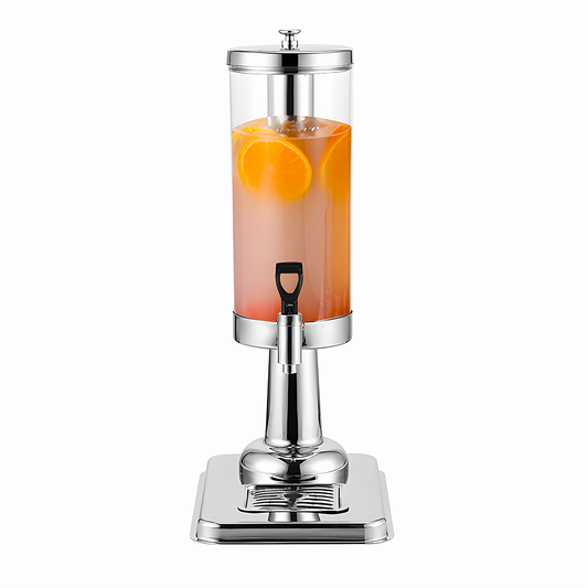 SOGA Single 3L Silver Stainless Steel Beverage Dispenser Ice Cylinder Clear Juicer Hot Cold Water Jug • LUZ-VICDispenser5712