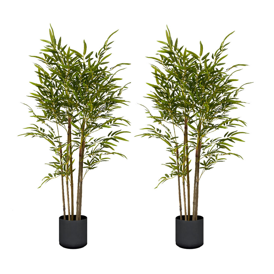 SOGA 2X 150cm Lucky Bamboo Tree Bambusa Vulgaris Artificial Plant w/ 7 Branches Home Accent Decor • LUZ-APlantFHZ150X2