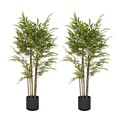 SOGA 2X 150cm Lucky Bamboo Tree Bambusa Vulgaris Artificial Plant w/ 7 Branches Home Accent Decor • LUZ-APlantFHZ150X2