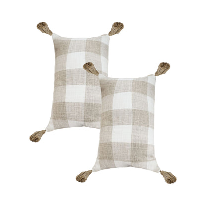 SOGA 2X 35CM Pillow Lumbar Cover Decorative Plaid Farmhouse Cushion Throw Pillow • LUZ-FrenchCushion204X2