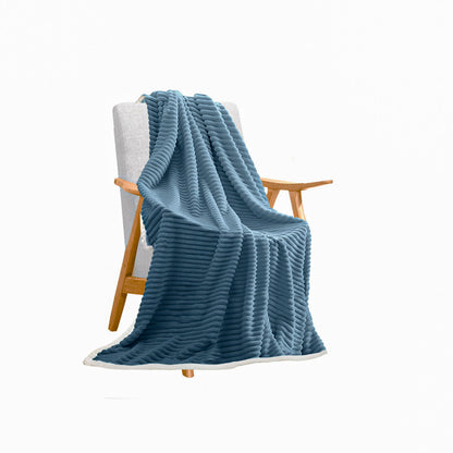 SOGA Blue Throw Blanket Warm Cozy Double Sided Thick Flannel Coverlet Fleece Bed Sofa Comforter • LUZ-Blanket308