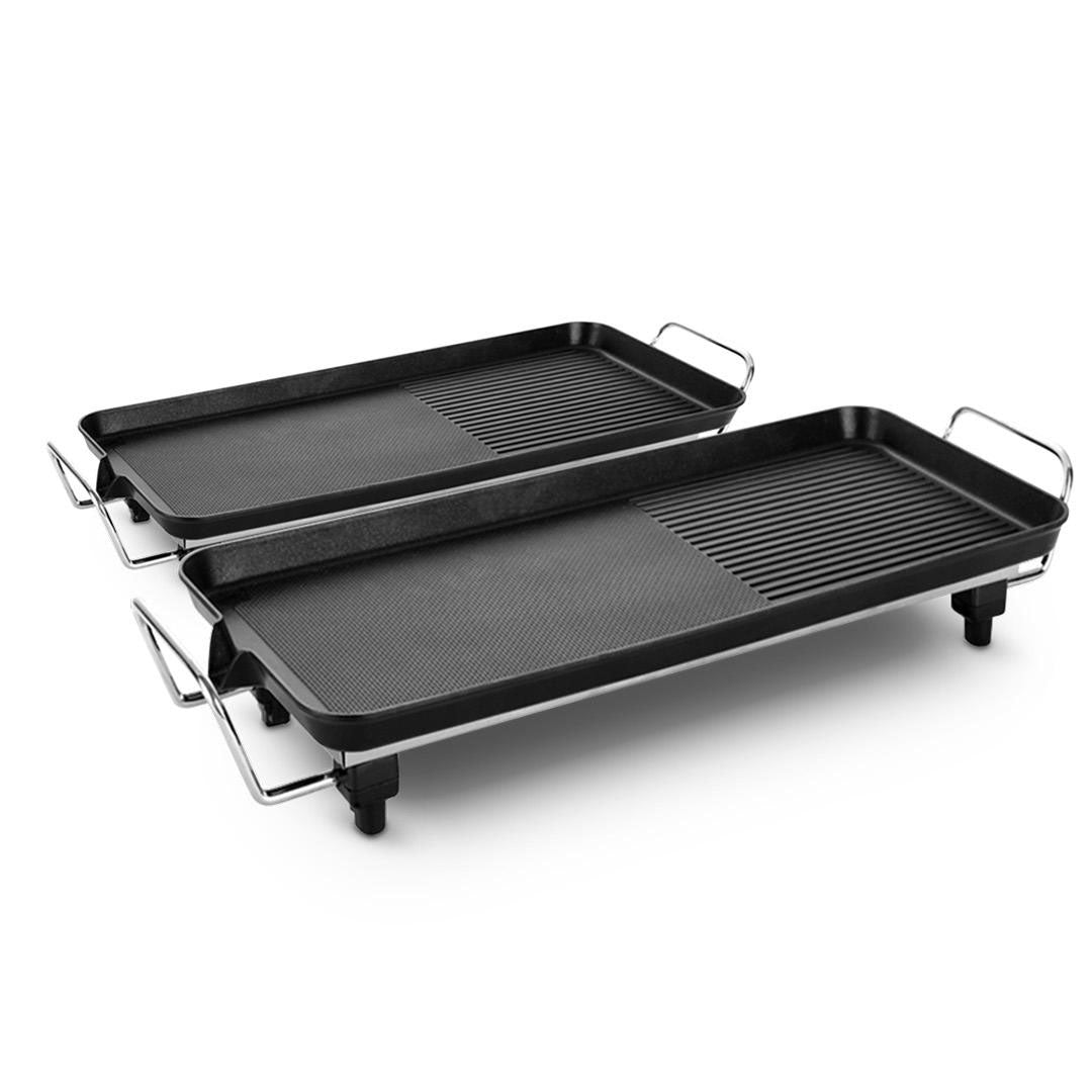 SOGA 48cm 68cm Electric BBQ Grill Teppanyaki Tough Non-Stick Surface Hot Plate Kitchen Bundle • LUZ-KoreanBBQPlate4868CM