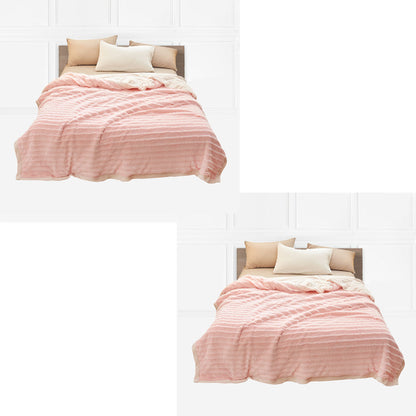 SOGA 2X Throw Blanket Warm Cozy Double Sided Thick Flannel Coverlet Fleece Bed Sofa Comforter Pink • LUZ-Blanket309X2