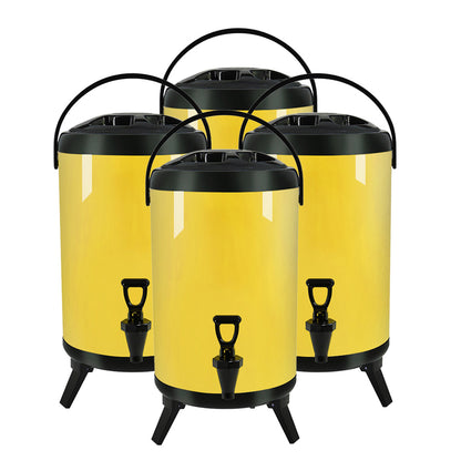 SOGA 4X 12L Stainless Steel Insulated Milk Tea Barrel Hot and Cold Beverage Dispenser Container with Faucet Yellow • LUZ-VICDispenser12LYELX4