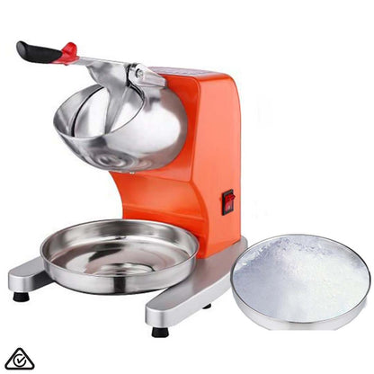 SOGA Ice Shaver Electric Stainless Steel Ice Crusher Slicer Machine Commercial Orange • LUZ-IceShaverOrange