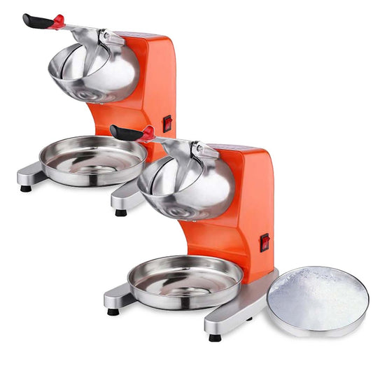 SOGA 2X Commercial Electric Ice Shaver Crusher Slicer Machine Smoothie Maker • LUZ-IceShaverOrangeX2